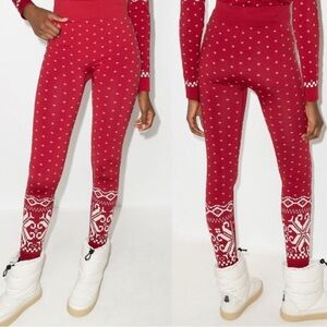 Sweaty Betty Size M: Red and White Patterned Leggings, excellent condition